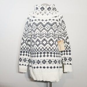 RUFF HEWN Fair Isle Cowl Neck Tunic Sweater NWT